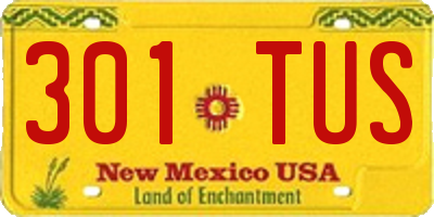 NM license plate 301TUS
