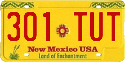 NM license plate 301TUT