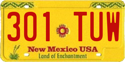NM license plate 301TUW