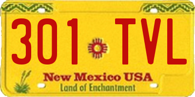 NM license plate 301TVL