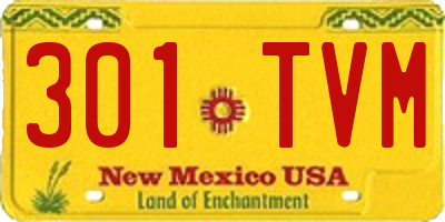 NM license plate 301TVM