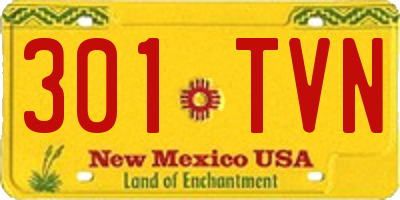 NM license plate 301TVN