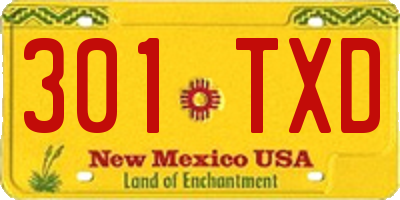 NM license plate 301TXD