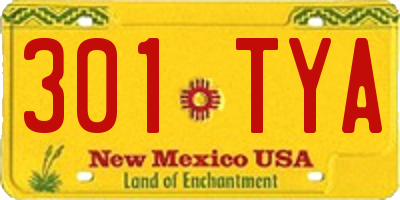 NM license plate 301TYA