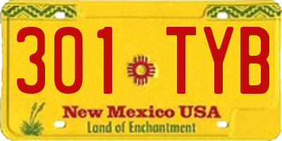 NM license plate 301TYB