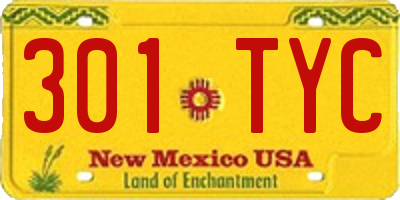 NM license plate 301TYC