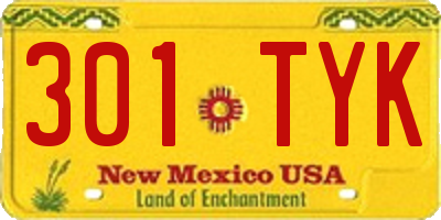 NM license plate 301TYK