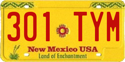 NM license plate 301TYM