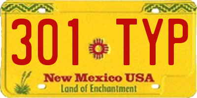 NM license plate 301TYP