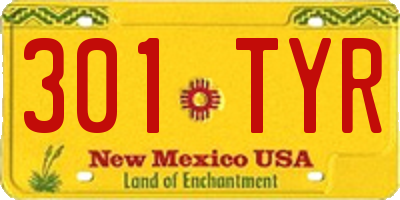 NM license plate 301TYR
