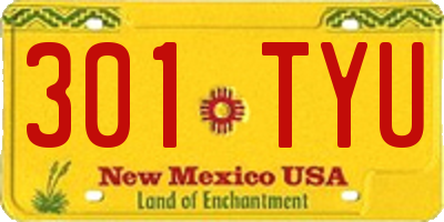 NM license plate 301TYU
