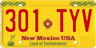 NM license plate 301TYV