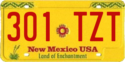 NM license plate 301TZT