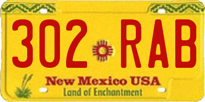 NM license plate 302RAB