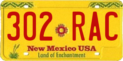 NM license plate 302RAC