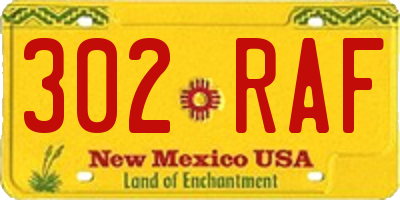 NM license plate 302RAF