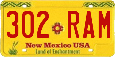 NM license plate 302RAM