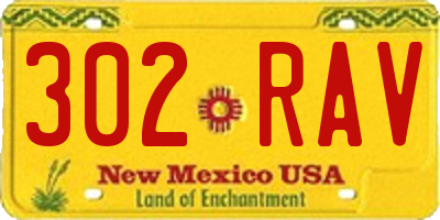 NM license plate 302RAV