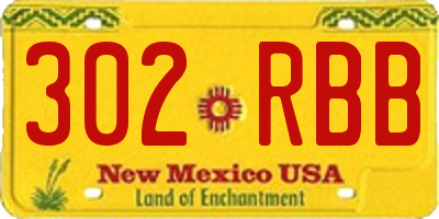 NM license plate 302RBB