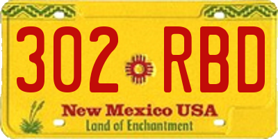 NM license plate 302RBD