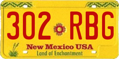 NM license plate 302RBG
