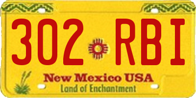 NM license plate 302RBI
