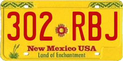 NM license plate 302RBJ