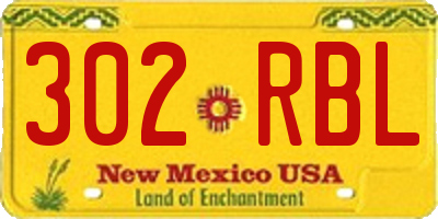 NM license plate 302RBL