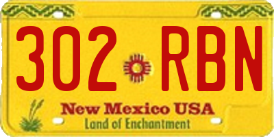 NM license plate 302RBN