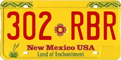 NM license plate 302RBR