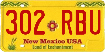 NM license plate 302RBU