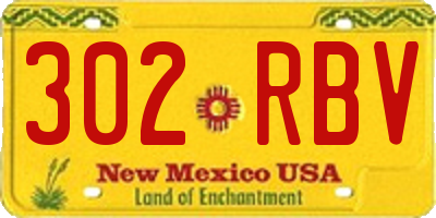 NM license plate 302RBV
