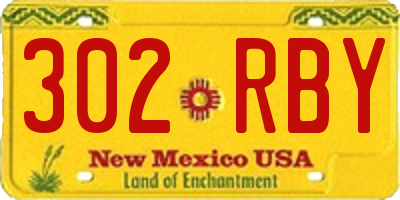NM license plate 302RBY