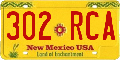 NM license plate 302RCA