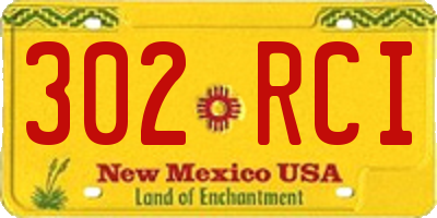 NM license plate 302RCI