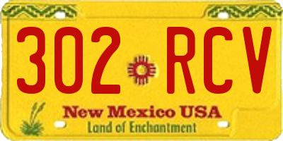 NM license plate 302RCV