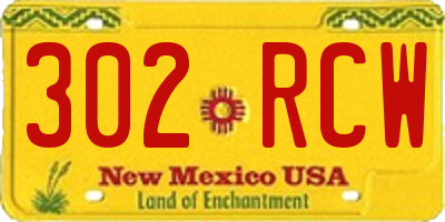 NM license plate 302RCW