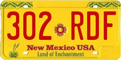 NM license plate 302RDF