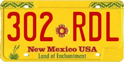 NM license plate 302RDL