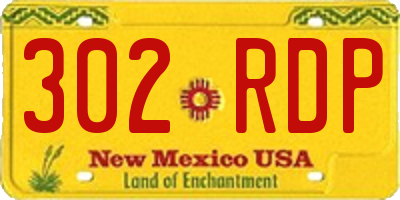 NM license plate 302RDP