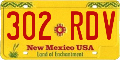 NM license plate 302RDV