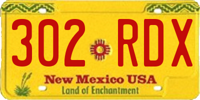 NM license plate 302RDX