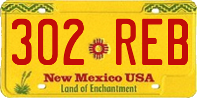 NM license plate 302REB