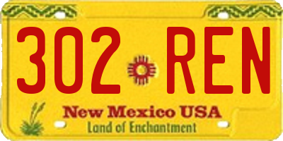 NM license plate 302REN