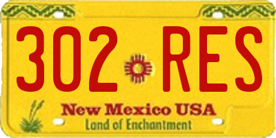 NM license plate 302RES
