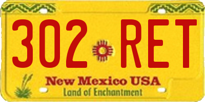 NM license plate 302RET