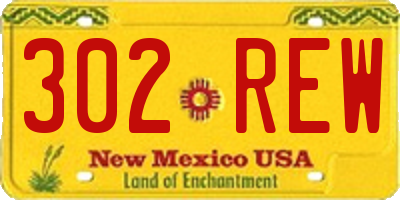NM license plate 302REW
