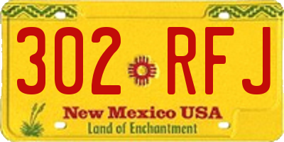 NM license plate 302RFJ