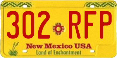 NM license plate 302RFP
