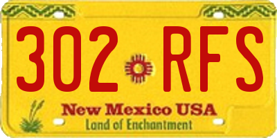 NM license plate 302RFS